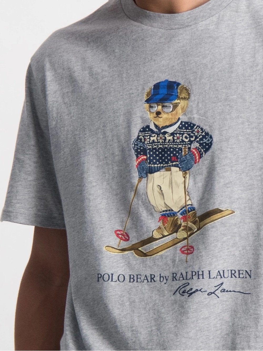 Boys Ralph Lauren Grey Polo Bear Ski Graphic Tee